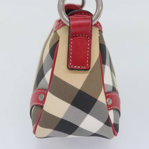 BURBERRY Nova Check Shoulder Bag PVC Beige Silver Auth 93825 - Picture 4 of 16